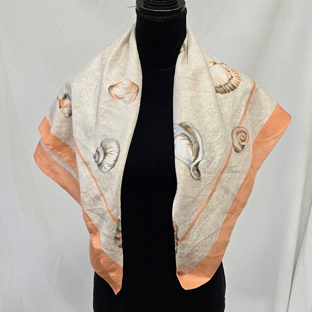 Vintage avon women scarf mid century Italy costal shells‎ preppy